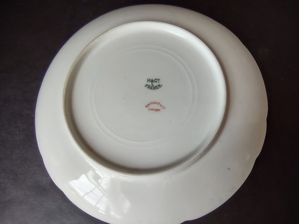 Haviland Limoges Pink Blue Gold Trim Dessert Plate (lot 969)