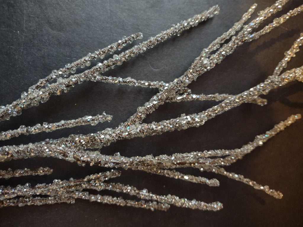 Christmas Decorations Gold Ting Ting Angels Iced Crystal Twigs (lot 1456)