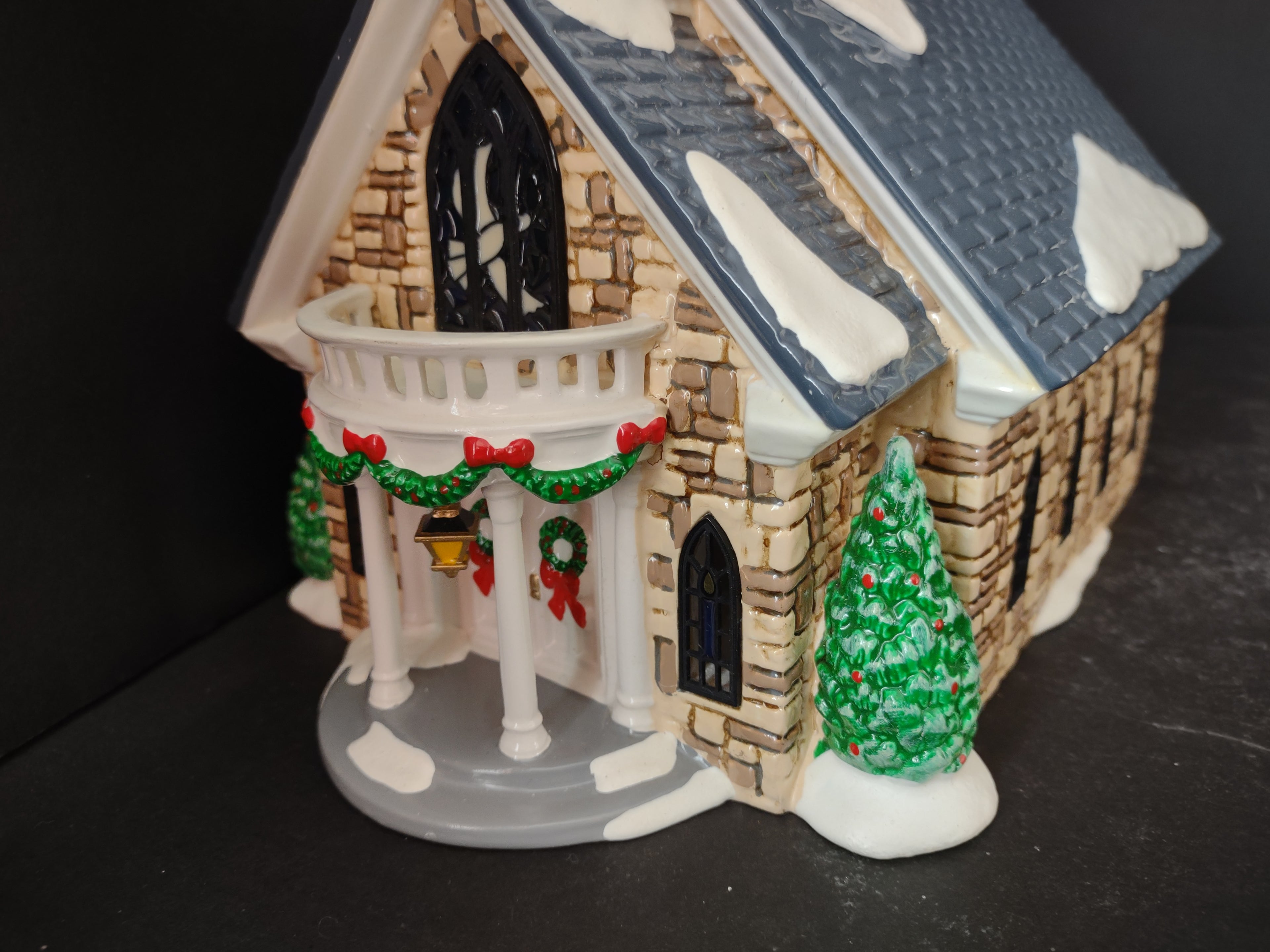 Vintage Christmas Dep 56 Snow Village Holy Spirit Church IMPERFECT (lot 3470)
