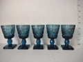 Vintage Indiana Glass Colony Park Lane 3-1/2" Blue Small Glass x 5 (lot 2950c)