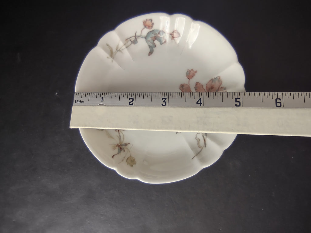 Antique 1889 Haviland Limoges Blue Red Flower Small Bowl (lot 951)