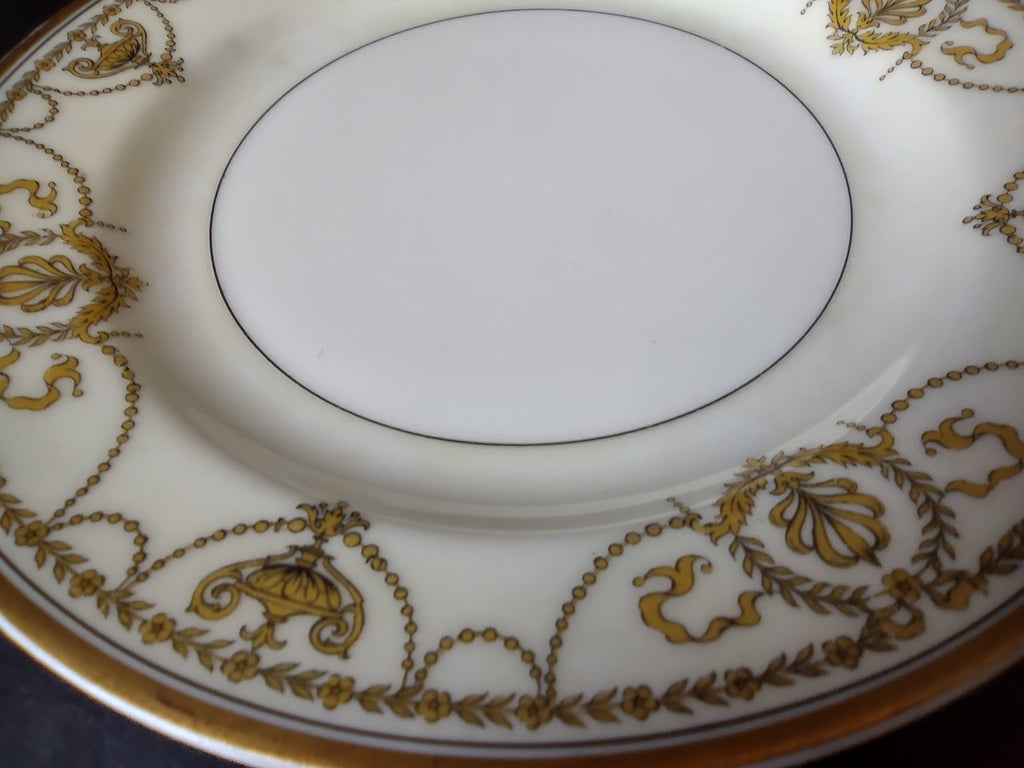 Haviland Limoges Eugenie 8 x Bread Plate Yellow Laurel Swag Ribbon (lot 940)