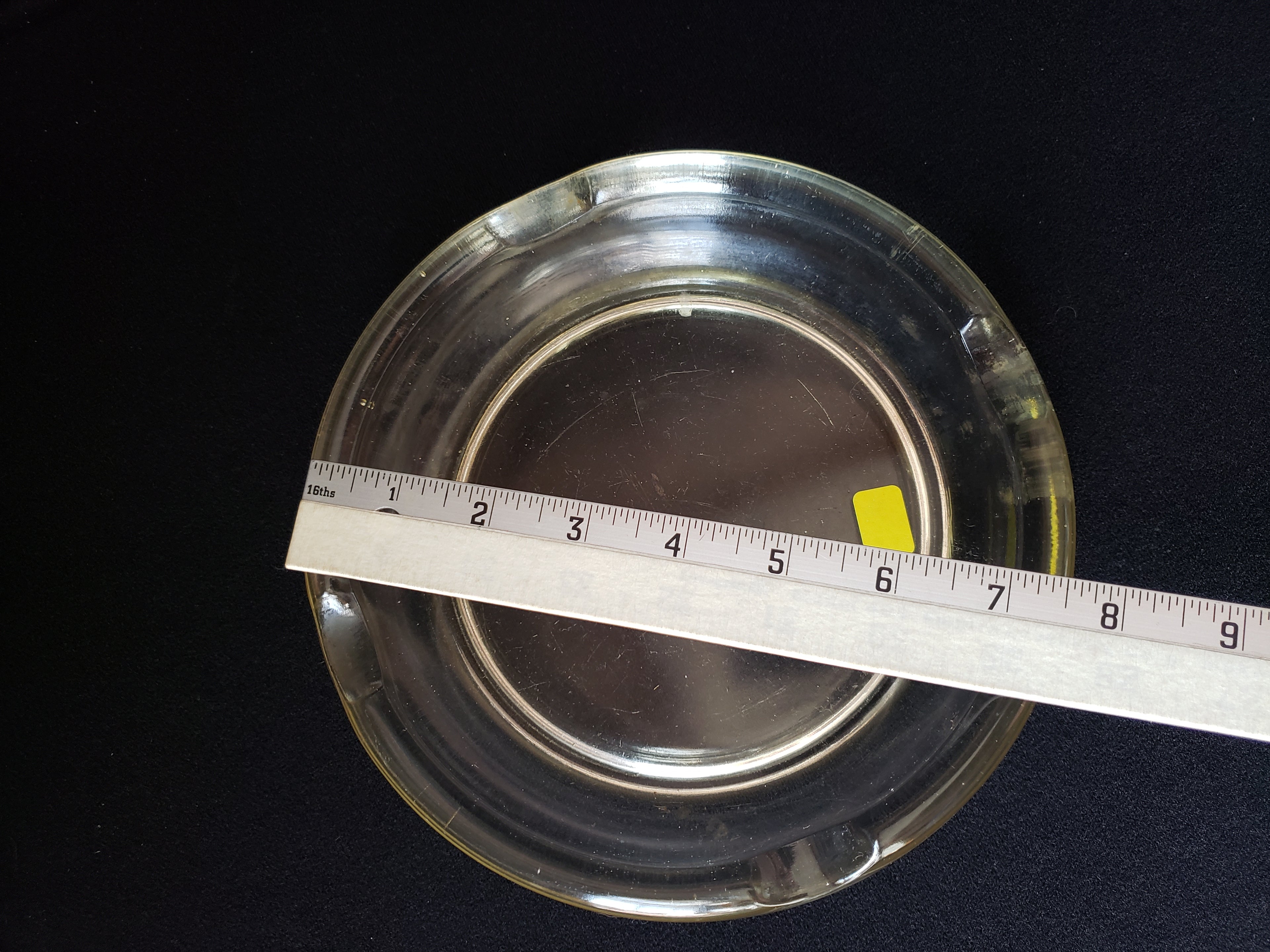 Vintage Mid Century Modern Clear Glass Ashtray 7-1/2" (lot 2166)
