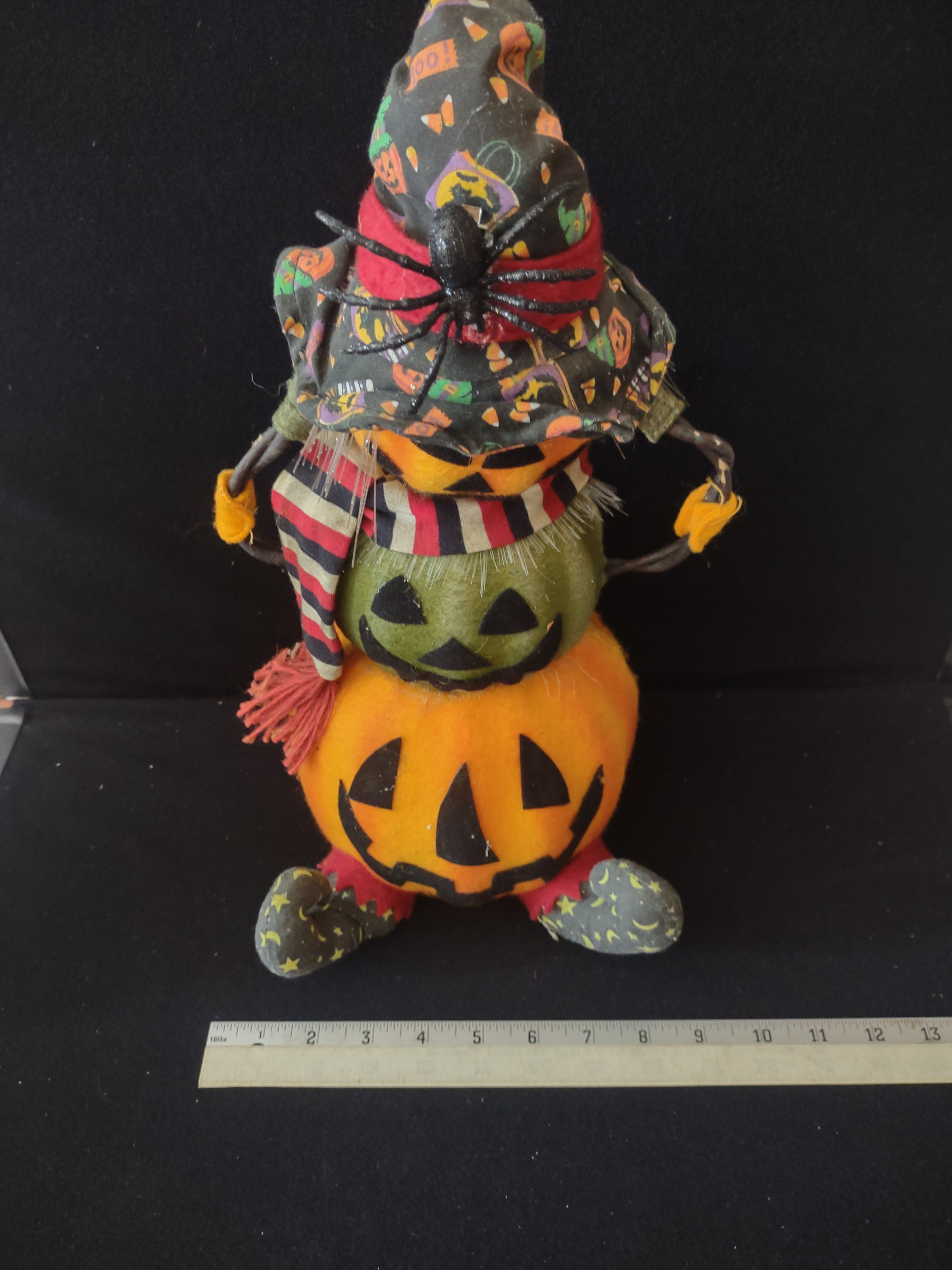 Vintage Touch Activated Fiber Optic Sound Pumpkin Scarecrow Lifts Head (Lot 3509