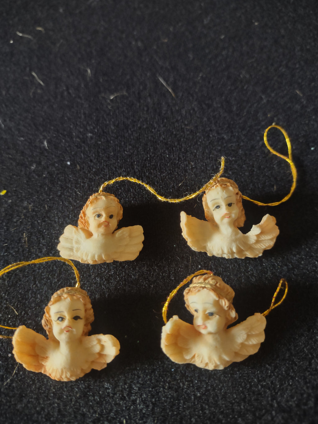 Christmas Holiday Miniature 1" Angel Head Wings Ornaments x 36 (Lot 4533)
