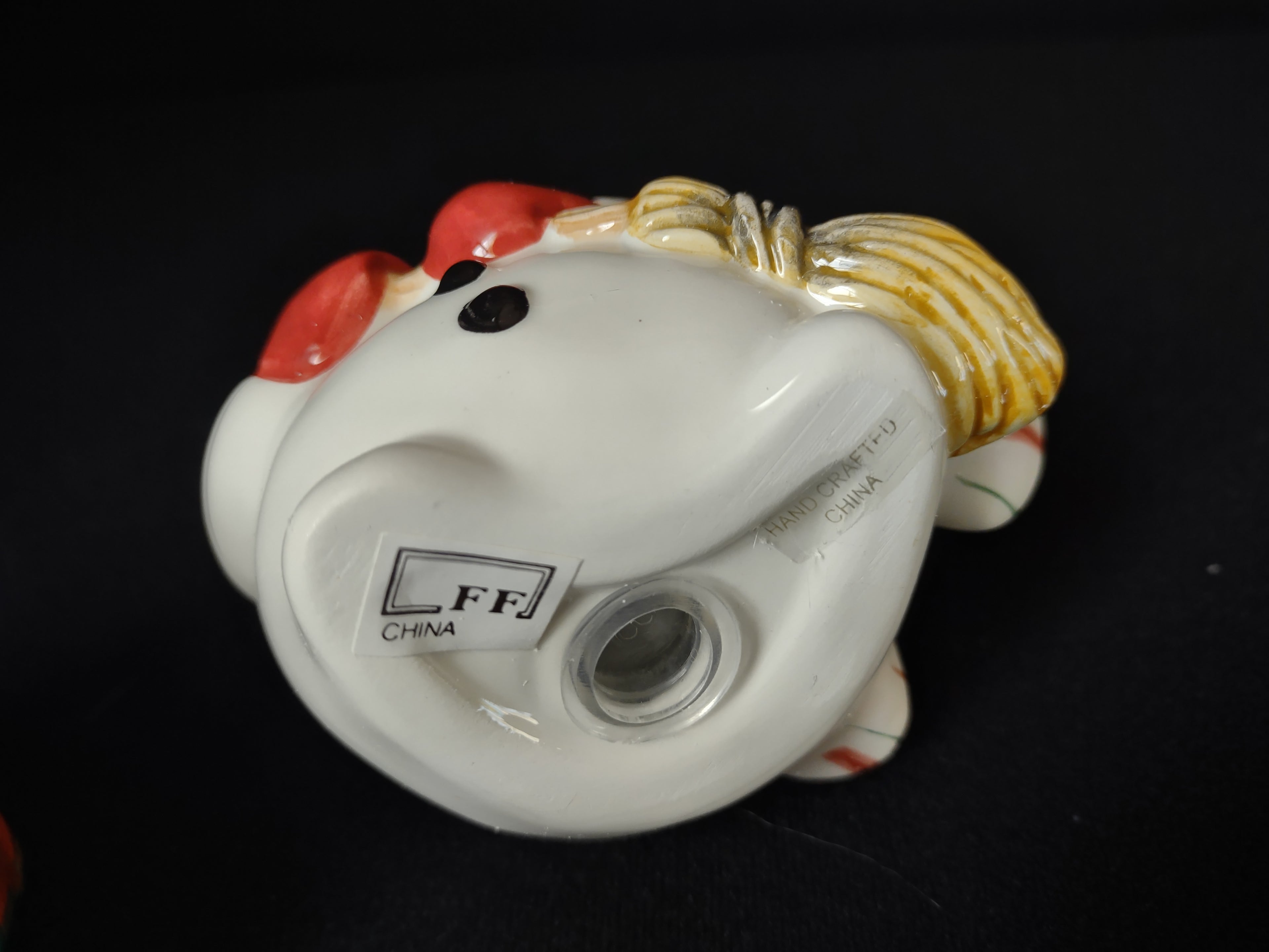 Fitz and Floyd Christmas Salt and Pepper Plaid Snowman Shakers (lot 1521)