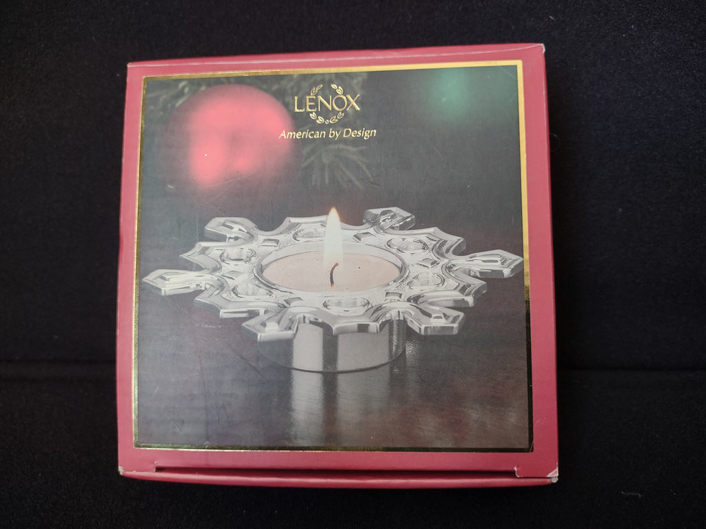 Christmas Lenox Snowflake Votive Tea Light Holder Silverplated (lot 1666)
