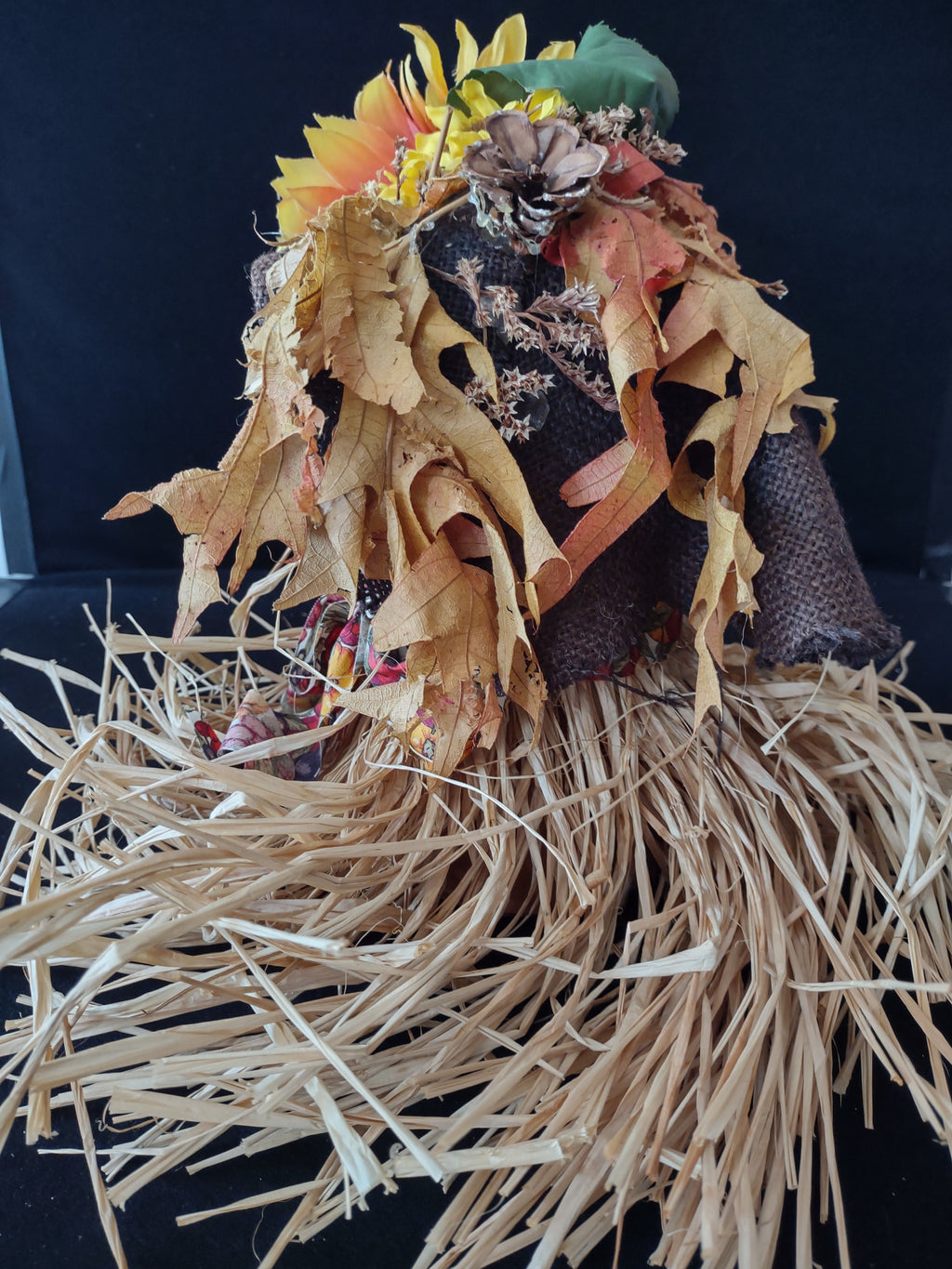 Halloween/Fall Hand Made Terra Cotta Pot Scarecrow Head (Lot 3361)