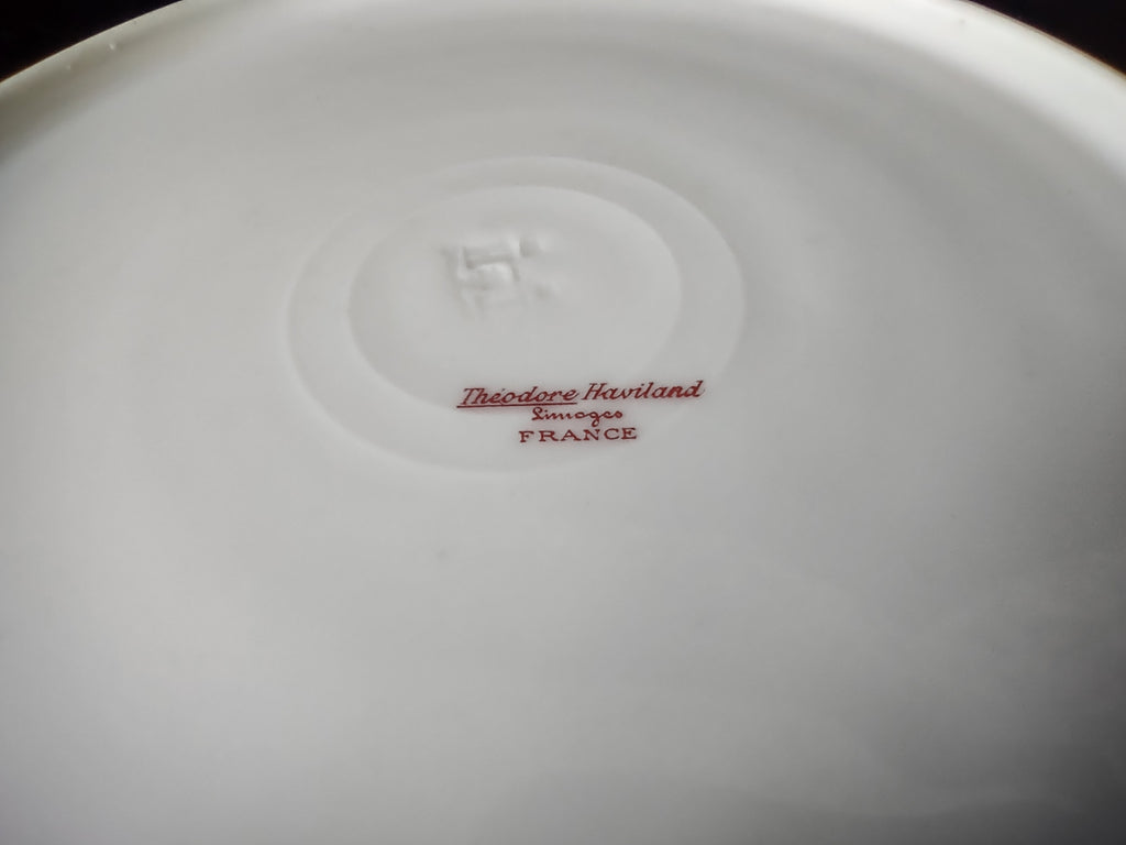 Haviland Limoges Dinner Plate Pink Rose Green Ribbon (lot 890)