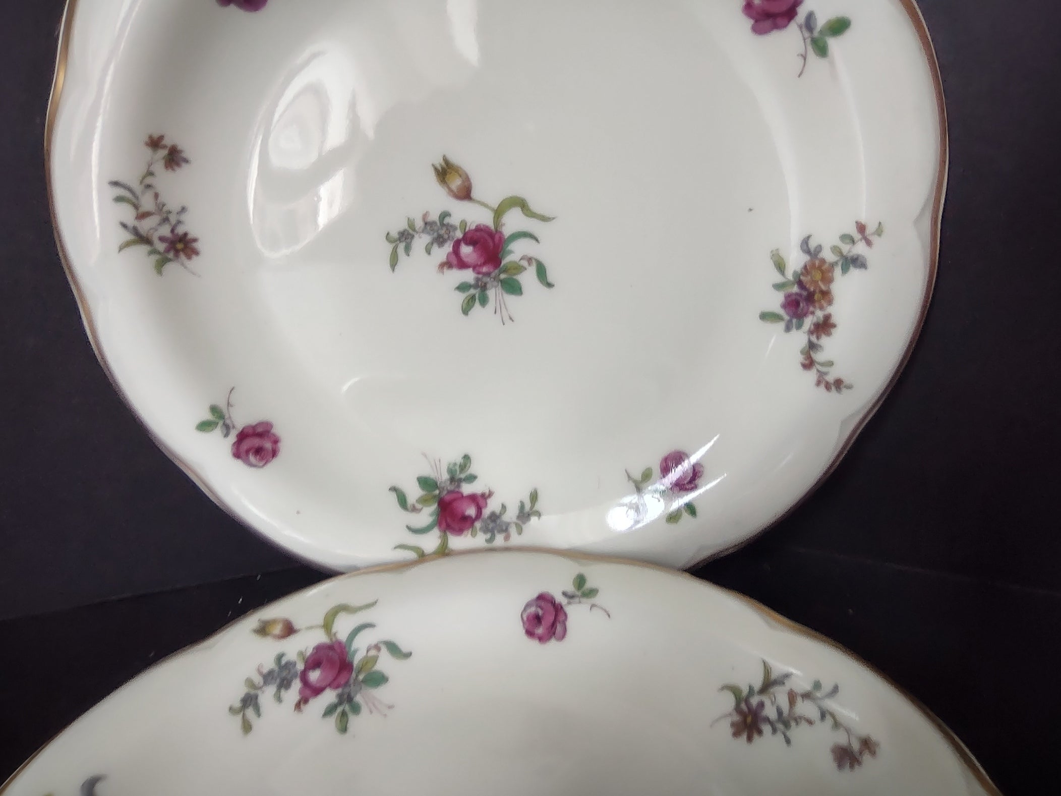 Haviland Limoges 2 x Dessert/Salad Plate Peony Flower Cream Color (lot 927)
