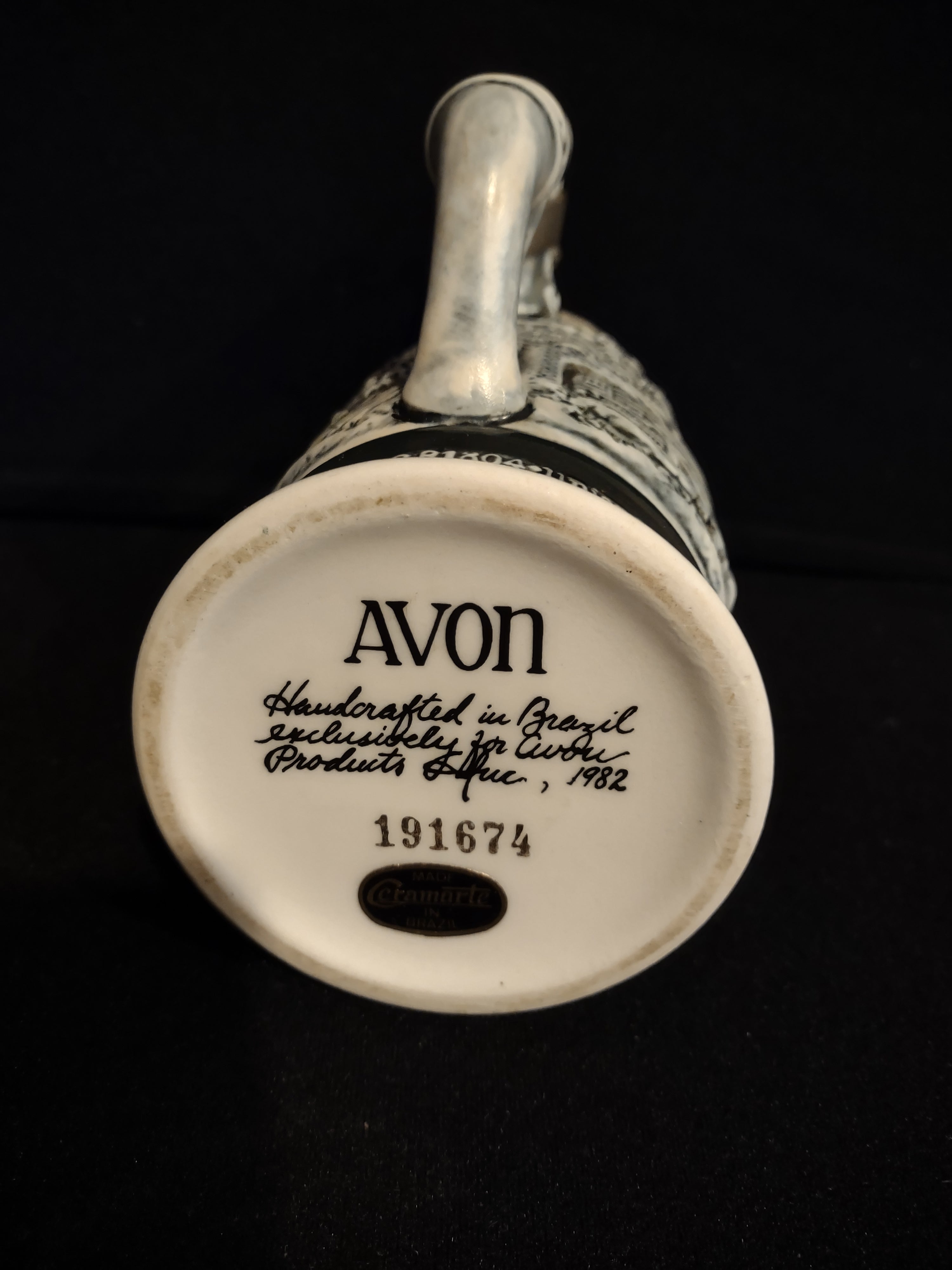 Vintage Collectible Set 2 Tankard Beer Stein Avon Train Airplane (lot 2536j)