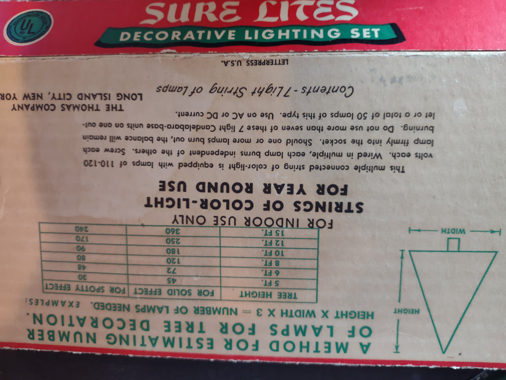 Sure Lites Renown Shunt Lamp Dialco Vintage Christmas Light Set (lot 3220)