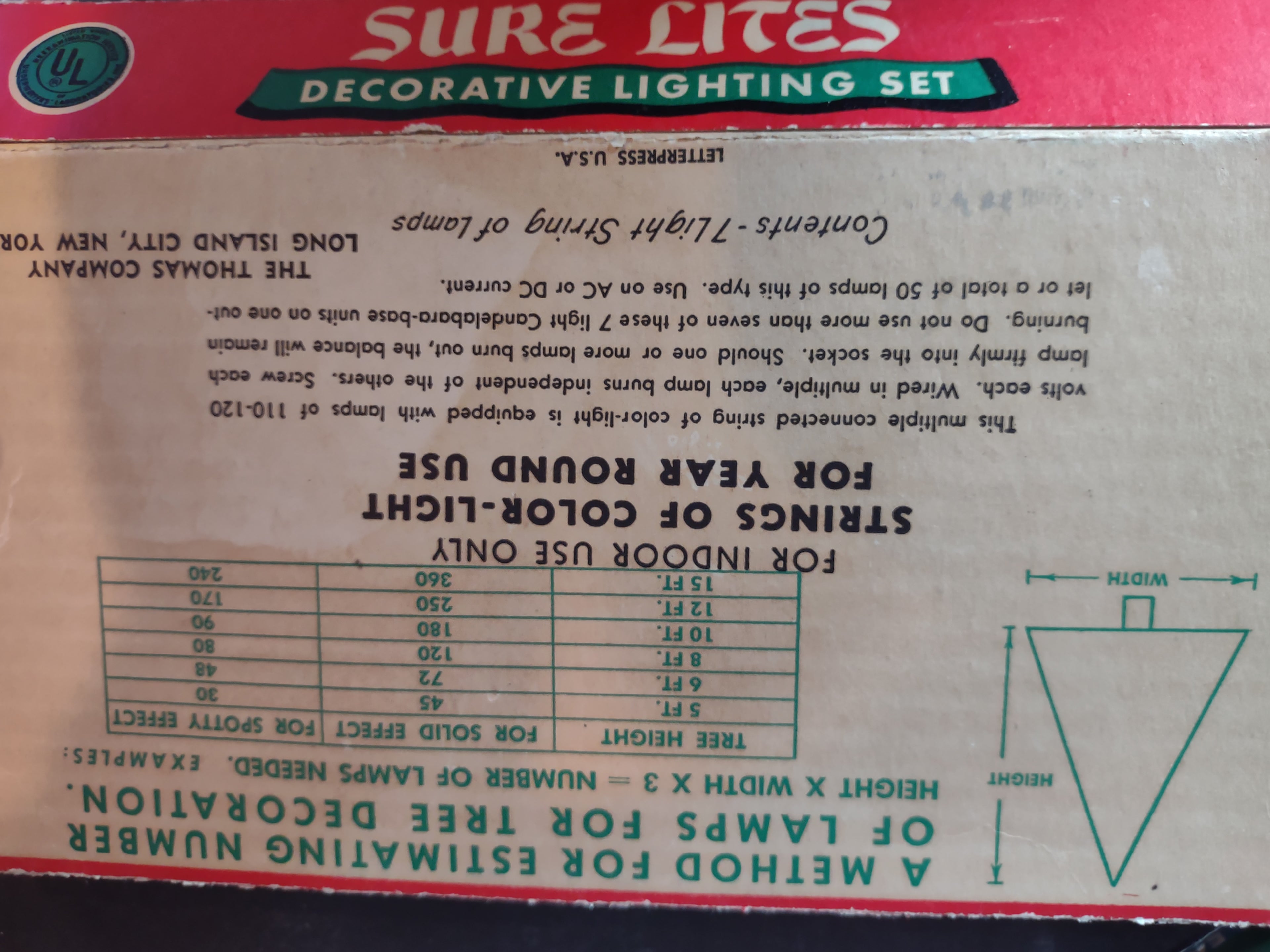 Sure Lites Renown Shunt Lamp Dialco Vintage Christmas Light Set (lot 3220)