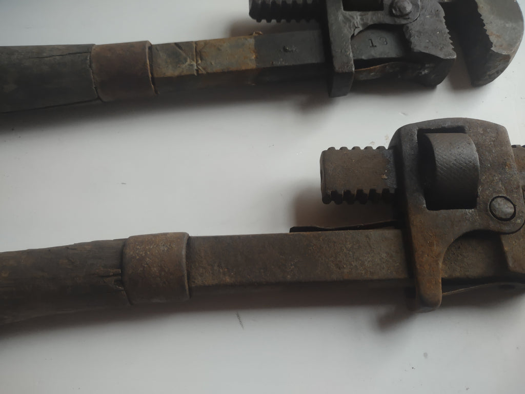 Vintage Set 4 Pipe Wrench (lot 1374)