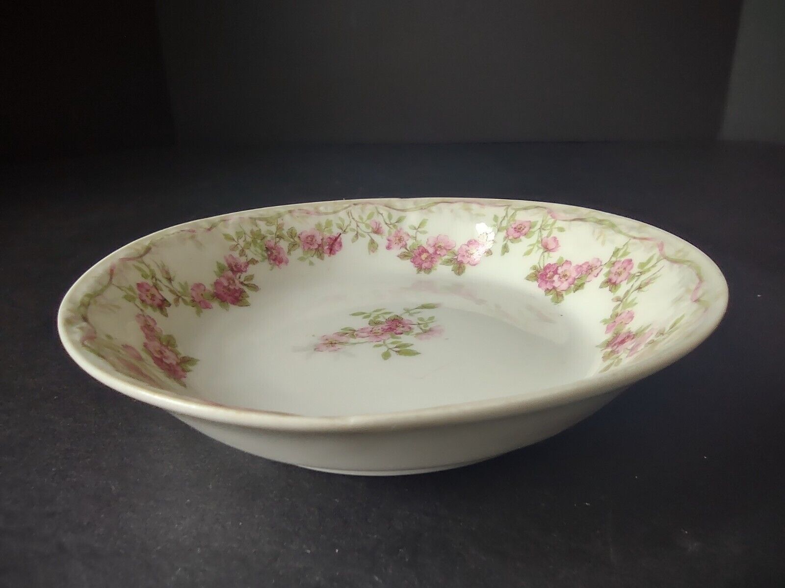GDA Limoges Small Bowl 5" Apple Blossom Garland Swag Ribbon (lot 750)
