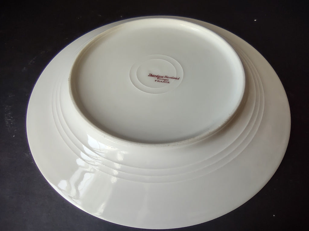 Haviland Limoges Dessert Plate Pink Rose Green Ribbon (lot 889)