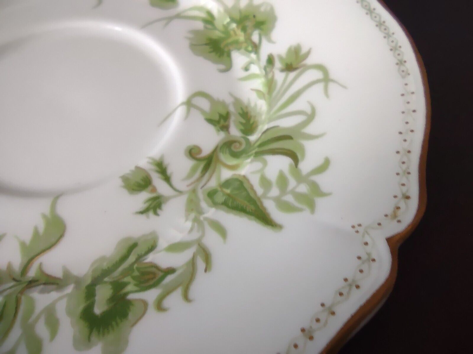 Haviland Limoges France Carette Saucer ONLY Green Design (lot 736)