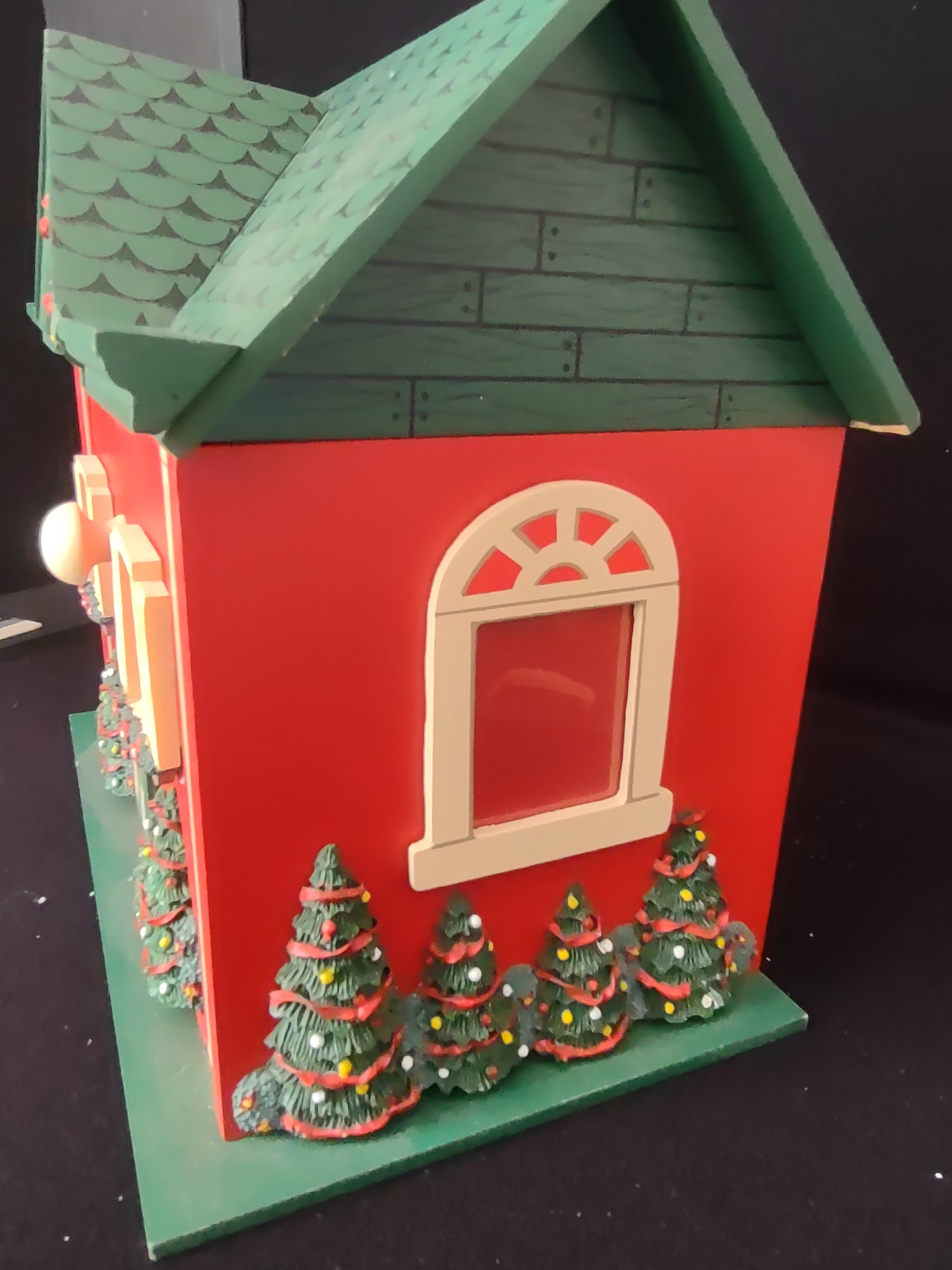 Vintage Wooden Table Top Photo Album Christmas House (lot 2369)