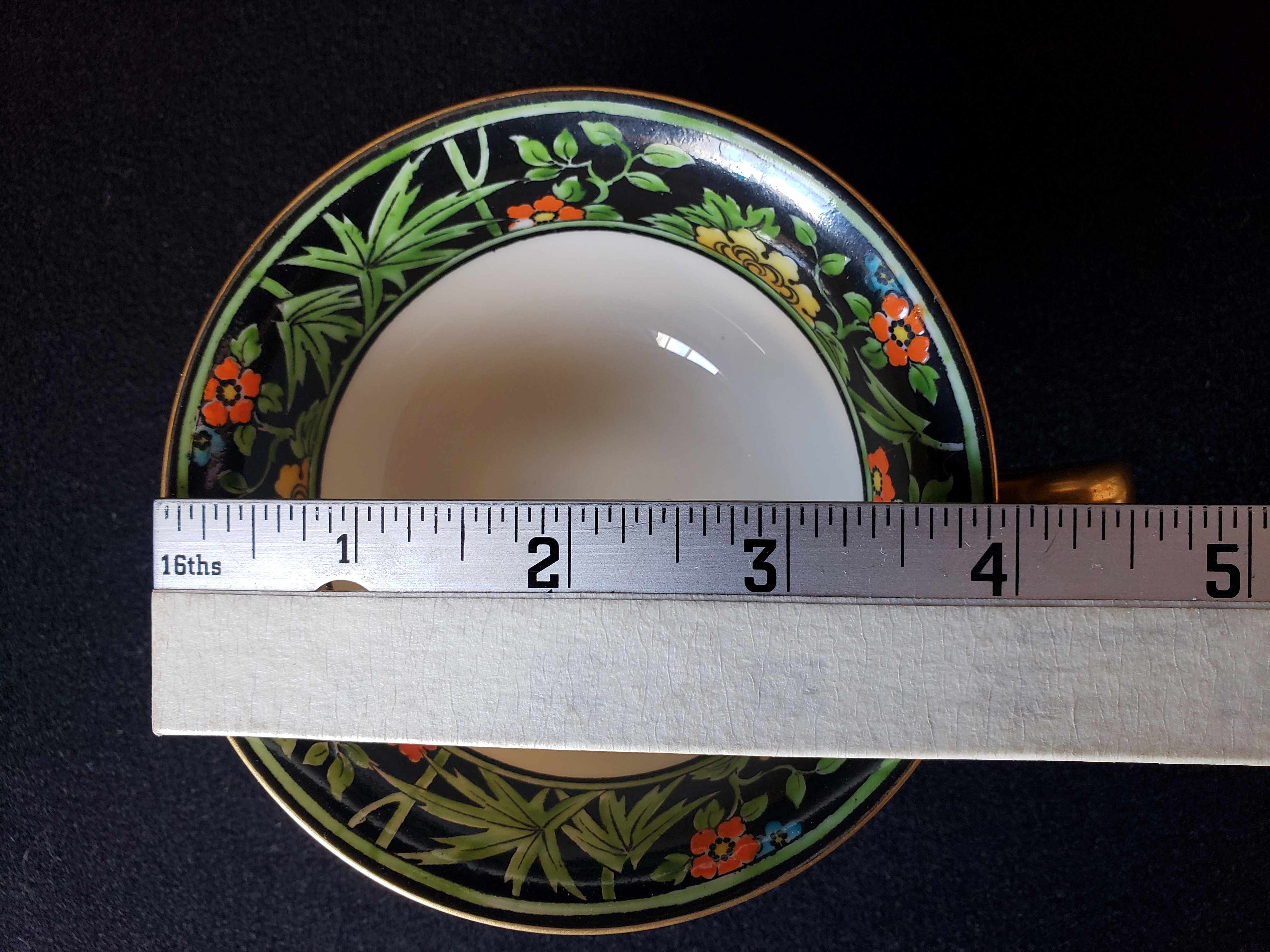 Vintage Lenox Black Rim Tea Cup ONLY (lot 1954)