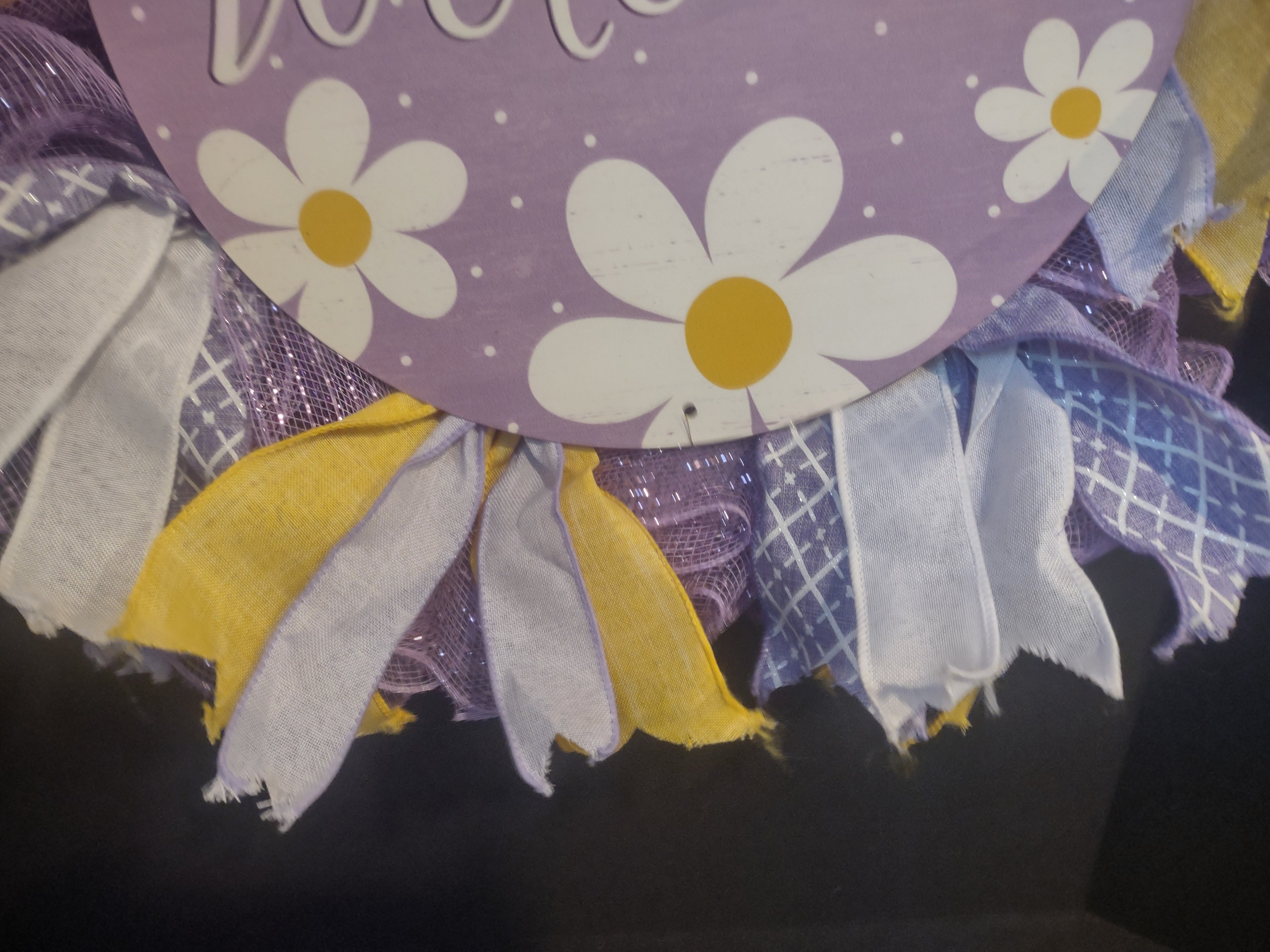 Spring Easter Welcome Wreath Ribbon Mesh (lot 1397)