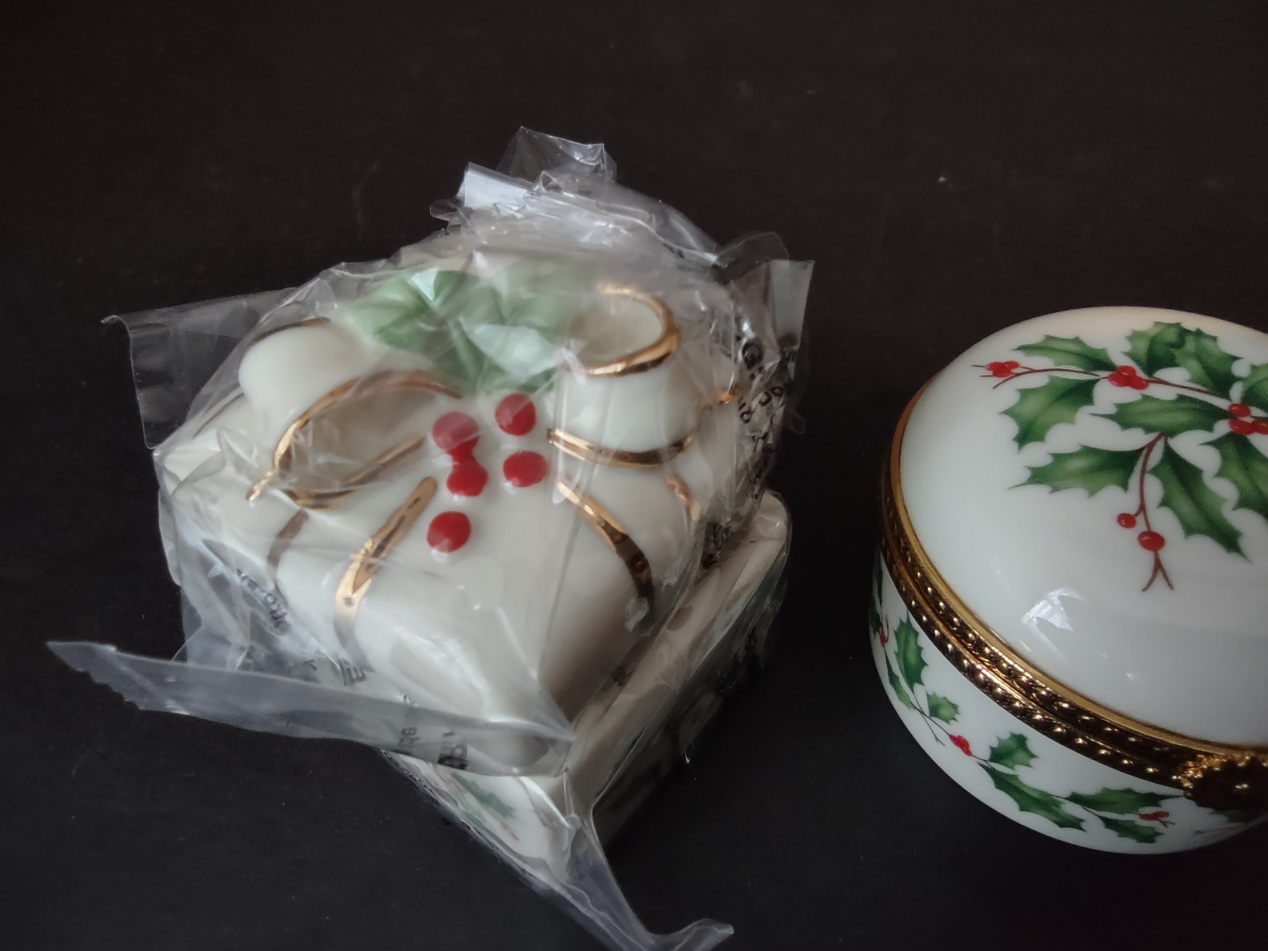Vintage 2 x Lenox Mini Holley Jewelry Box Small Vase x 3 (1210)