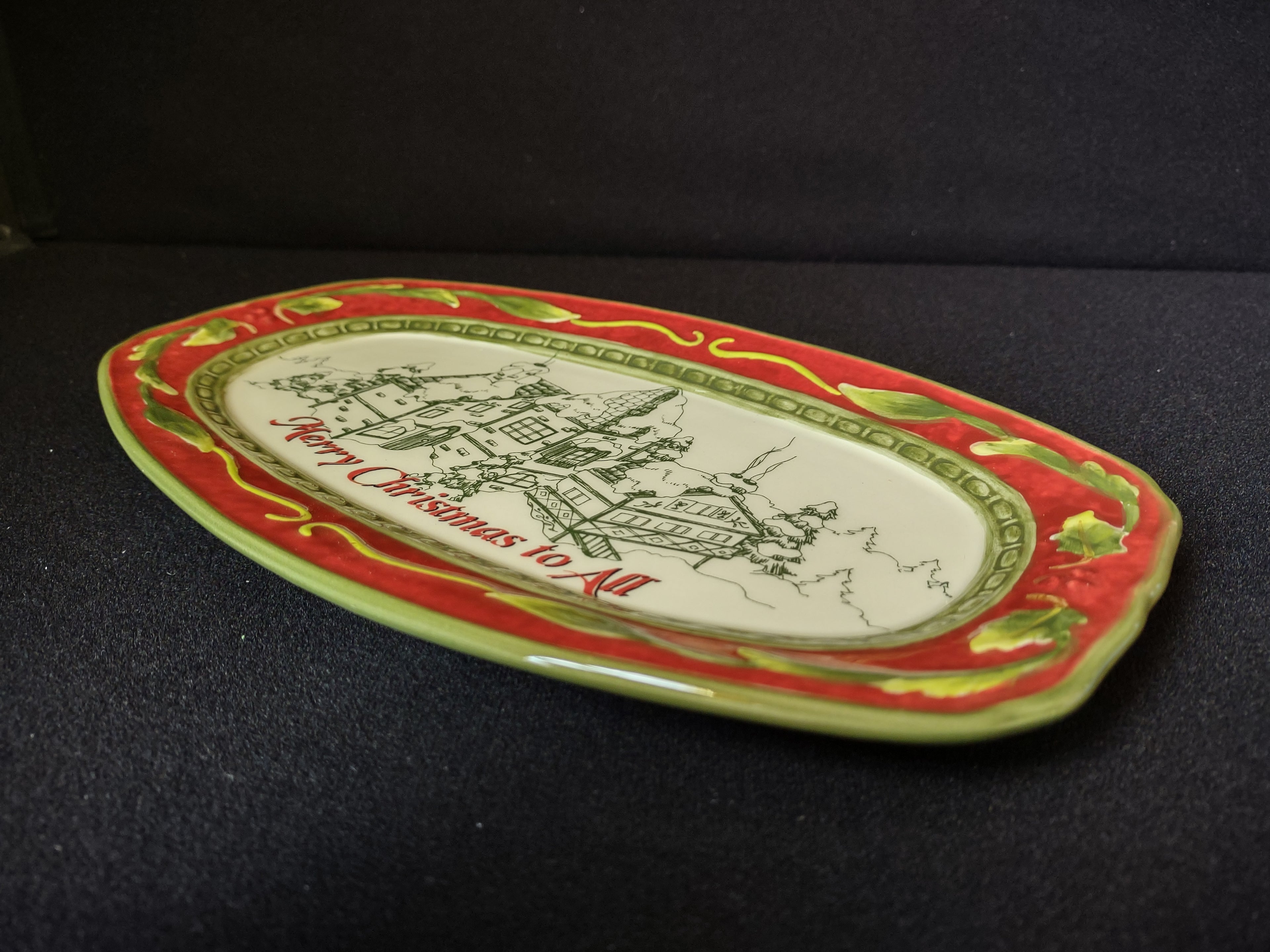 Fitz and Floyd St Nick Serving Tray Platter "Merry Christmas to All" (lot 1523