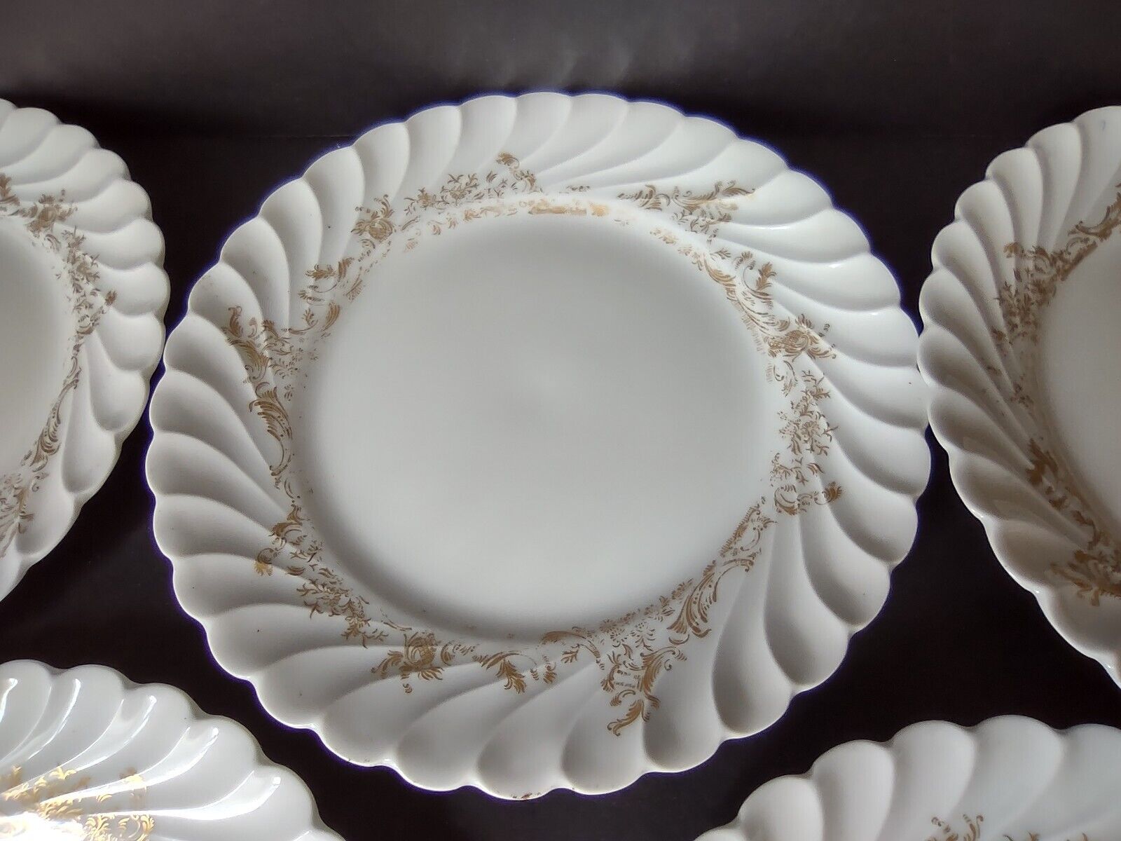 Ladore Haviland Limoges France 5 x Plate 2 x Saucer Gold (lot 563) IMPERFECT