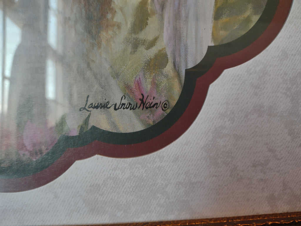 Vintage Home Interiors Angel Girl Picking Flowers Laurie Snow Hein (lot 2624c)