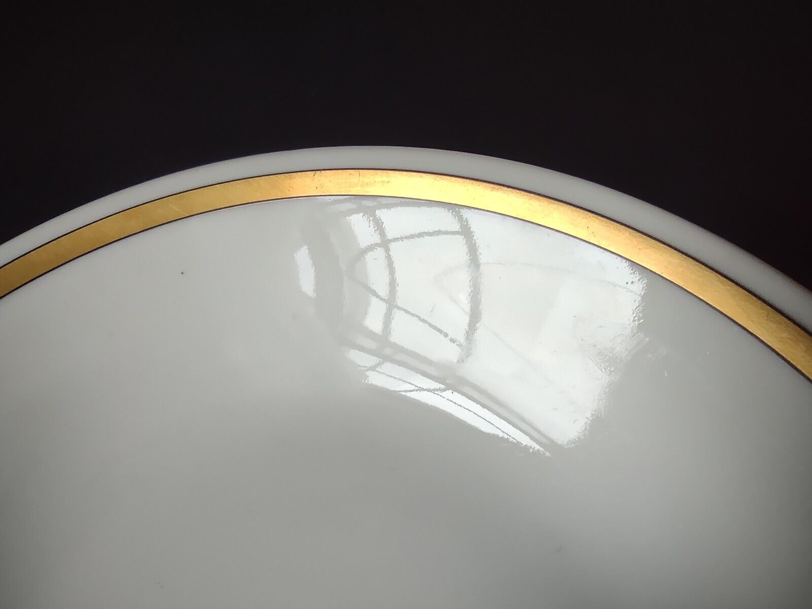 Haviland Limoges Gold & Black Trim White Coupe Cereal Oatmeal Bowl (lot 669)