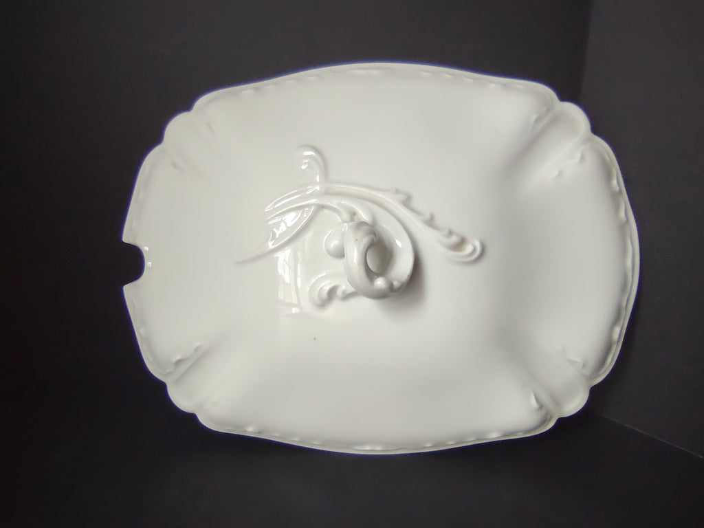 Haviland France Limoges Rectangular Lid for Serving Bowl Plain White (lot 1020)