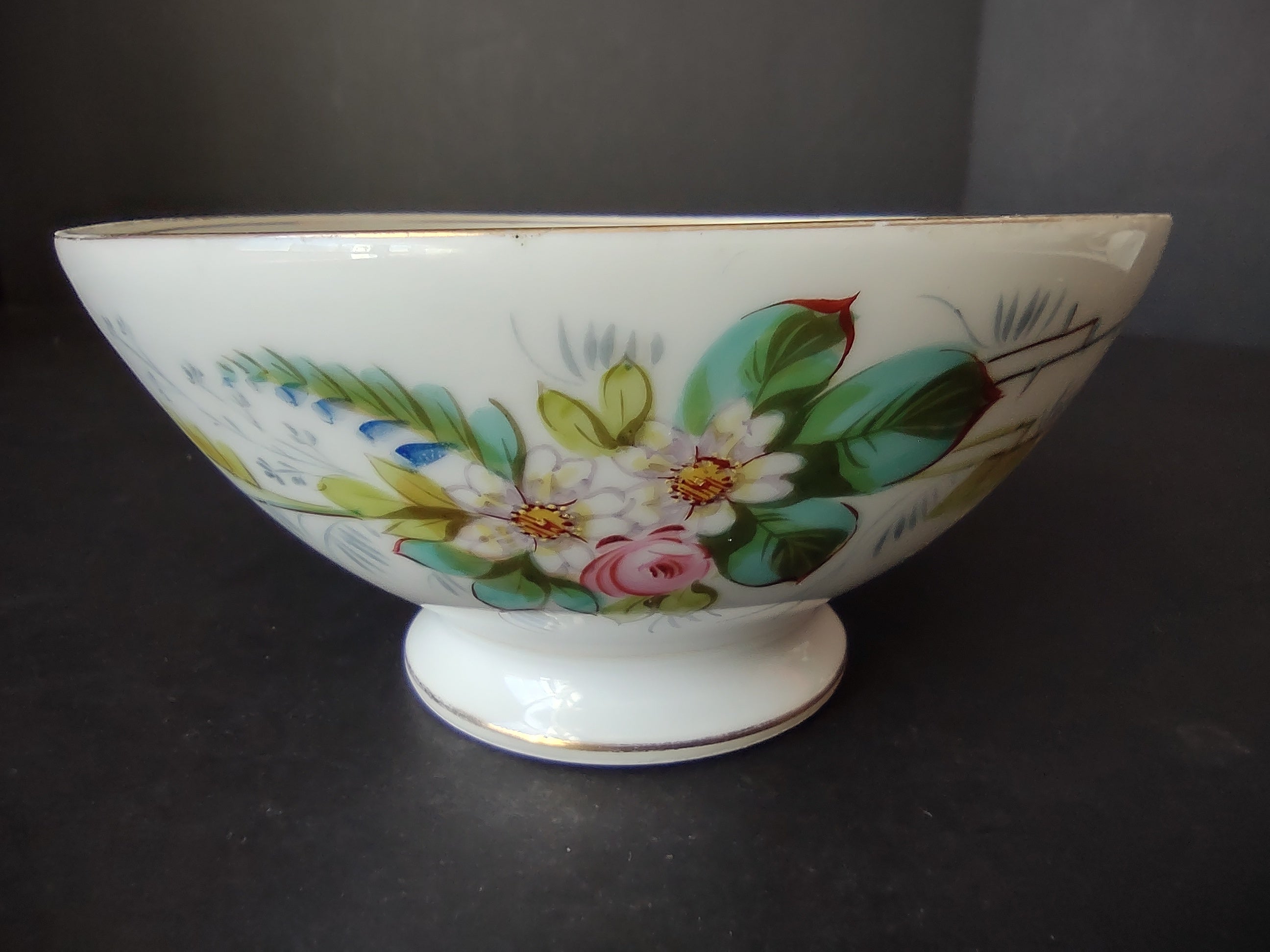 CFH Limoges French Shabby Cottage Chic Bowl Floral (lot 1127)