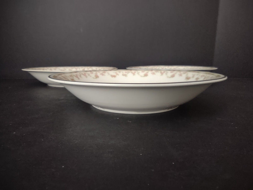 Haviland Limoges Schleiger 346 Red Rose 3 x Coupe Soup Plate 7-1/2" (lot 544)