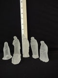 Vintage 6 Piece Frosted Glass Nativity Set Mary Joseph Jesus 3 Wisemen (Lot 4057