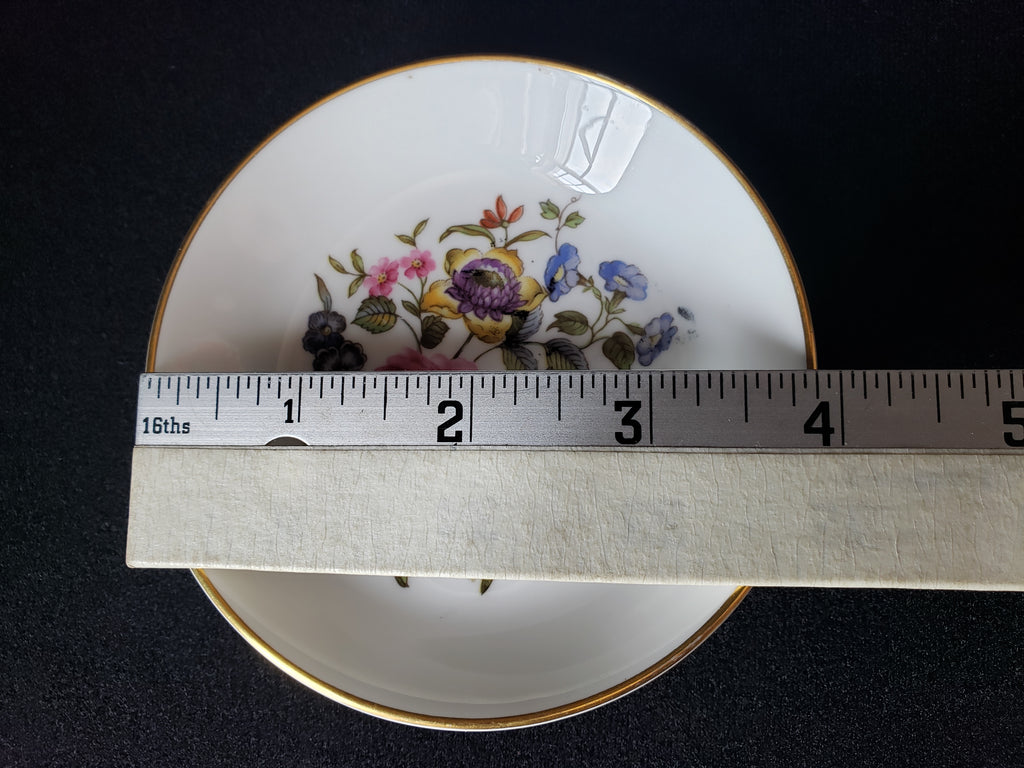 Vintage Royal Worcester Flower Roses Design Coaster Small Dish 4" (lot 2065)