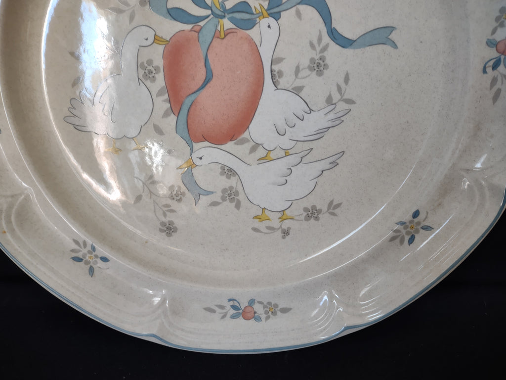 Marmalade Round Serving Plate Platter 12" Geese Apple Duck Ribbon (lot 2796c)