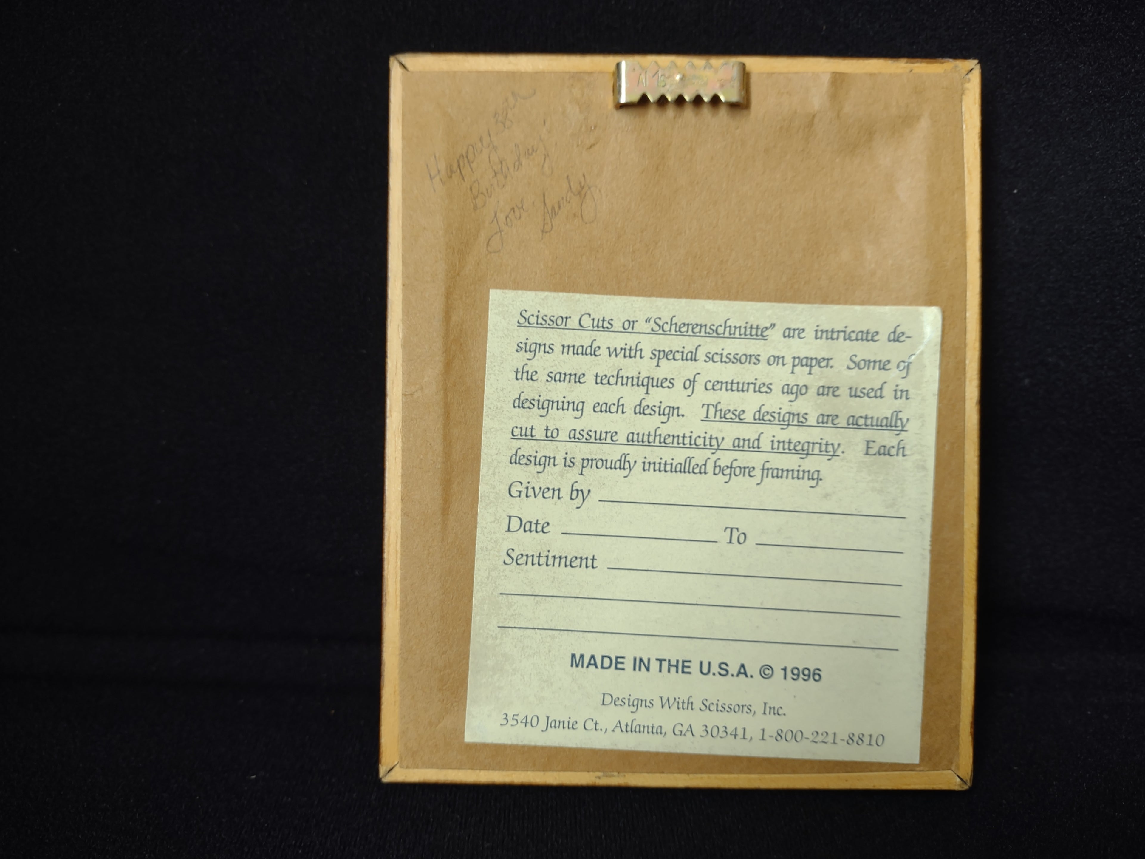 Vintage Designs with Scissors Picture Heart Blessed Friend (lot 1777)