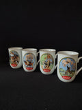 Vintage Coca-Cola Rockwell Mug x 4 Summertime Barefoot Boy Seashore (lot 5411)