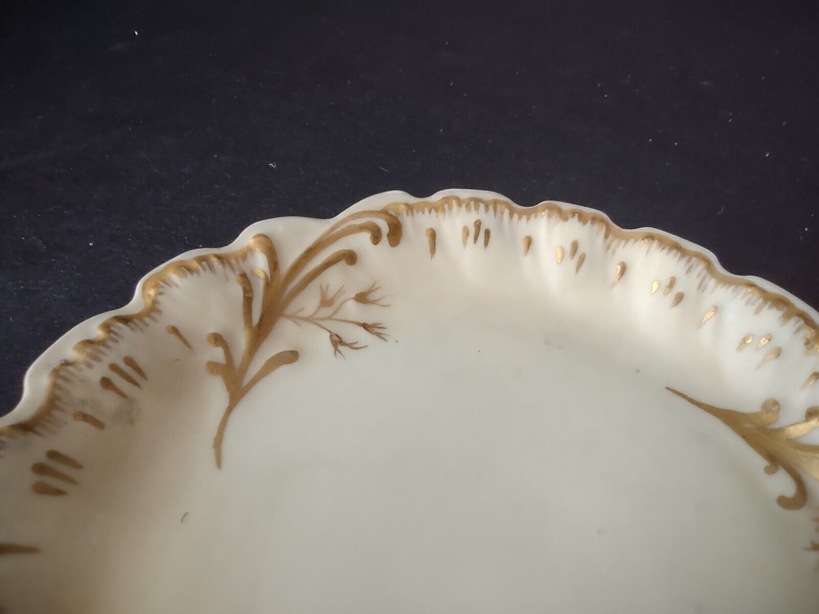 1892 - M. Redon Limoges Raised Edge Gold Trim Small Plate Bowl Cream (lot 696)