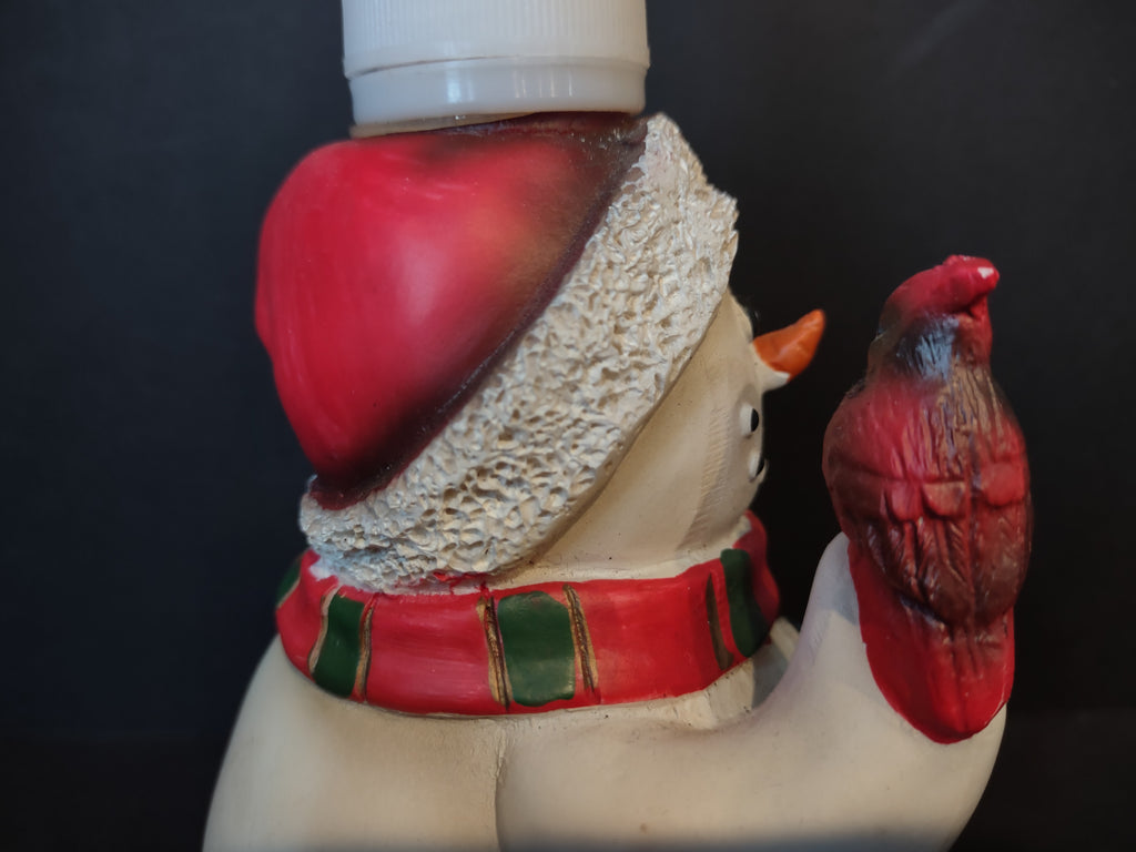 Vintage Soap Dispenser Snowman Christmas Robin Laurie (lot 2461)