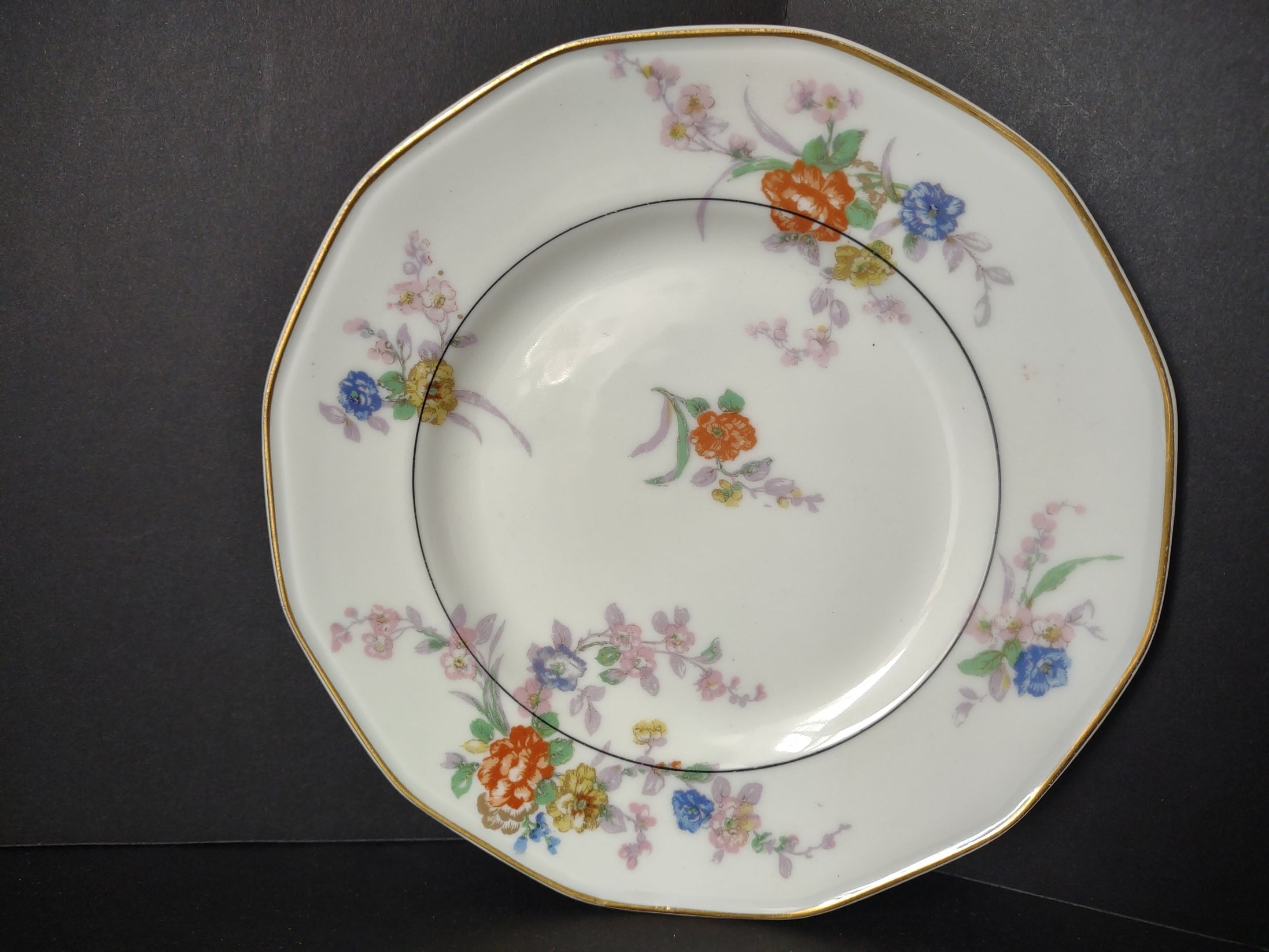 Vintage French Chic Haviland Limoges White Jewel Dessert Plate Floral (lot 804)