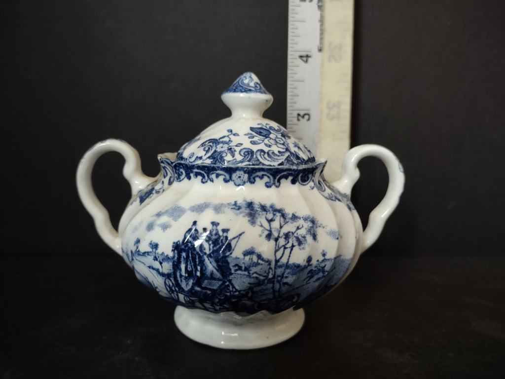 Vintage Ironstone Coaching Scenes Johnson Bros Small Sugar Bowl (lot 5563)