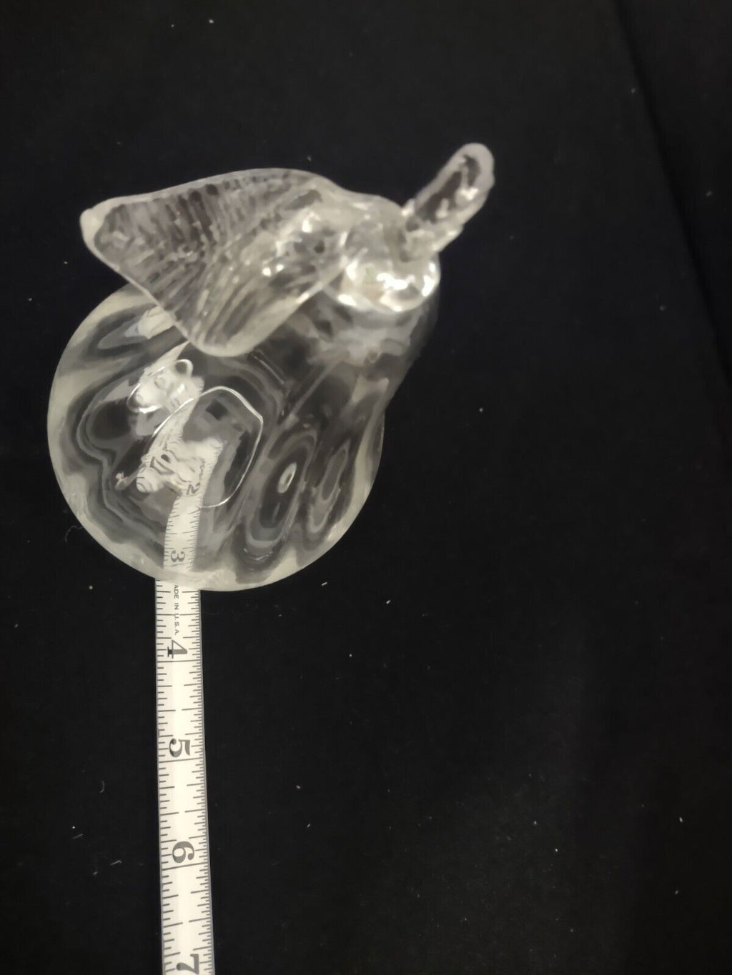 Clear Glass Art Pear Decoration