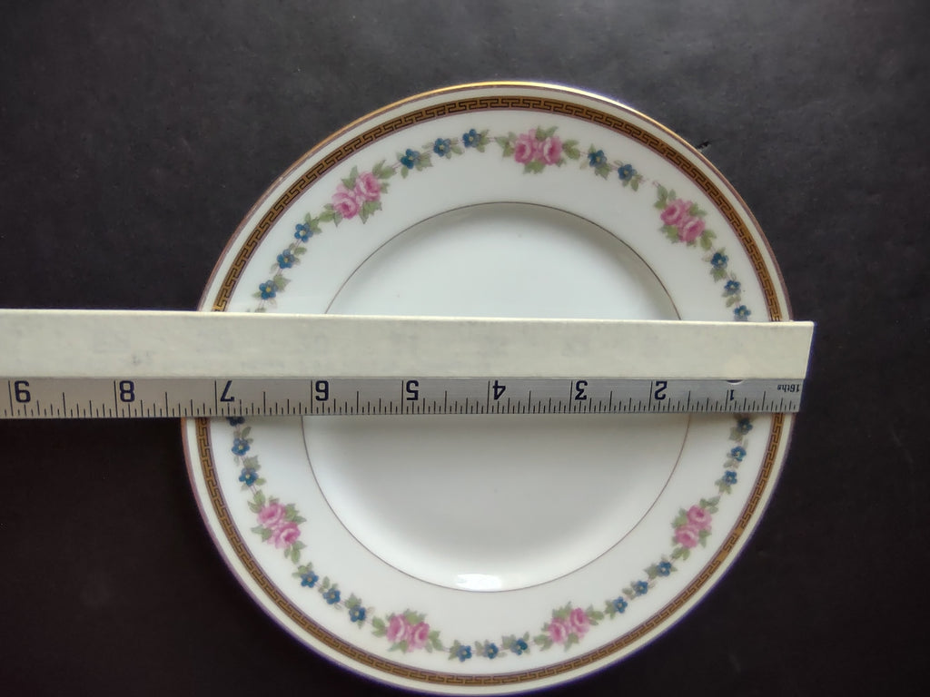 France Limoges for L. Bernardaud Double Gold Trim Roses Dessert Plate (lot 972)