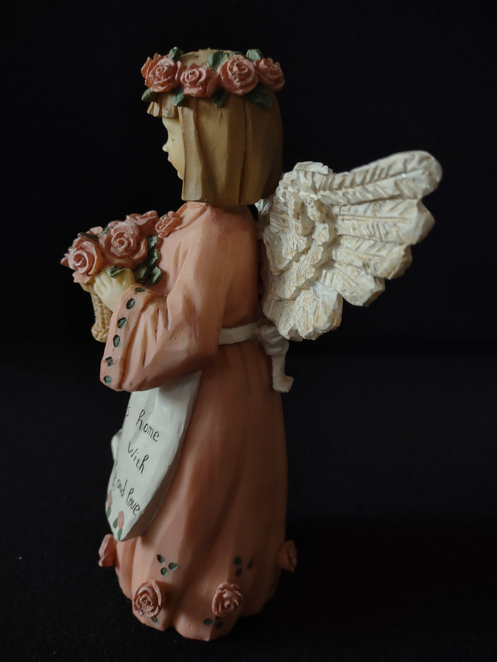 Vintage Crazy Mountain 7" Pink Angel with Roses Blessing Apron (Lot 4777)