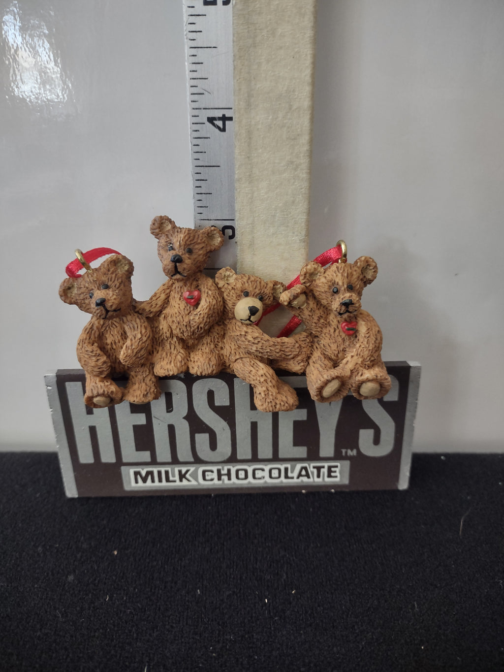 Hershey's Chocolate Christmas Ornament 4 Bears Candy Bar (Lot 4175)