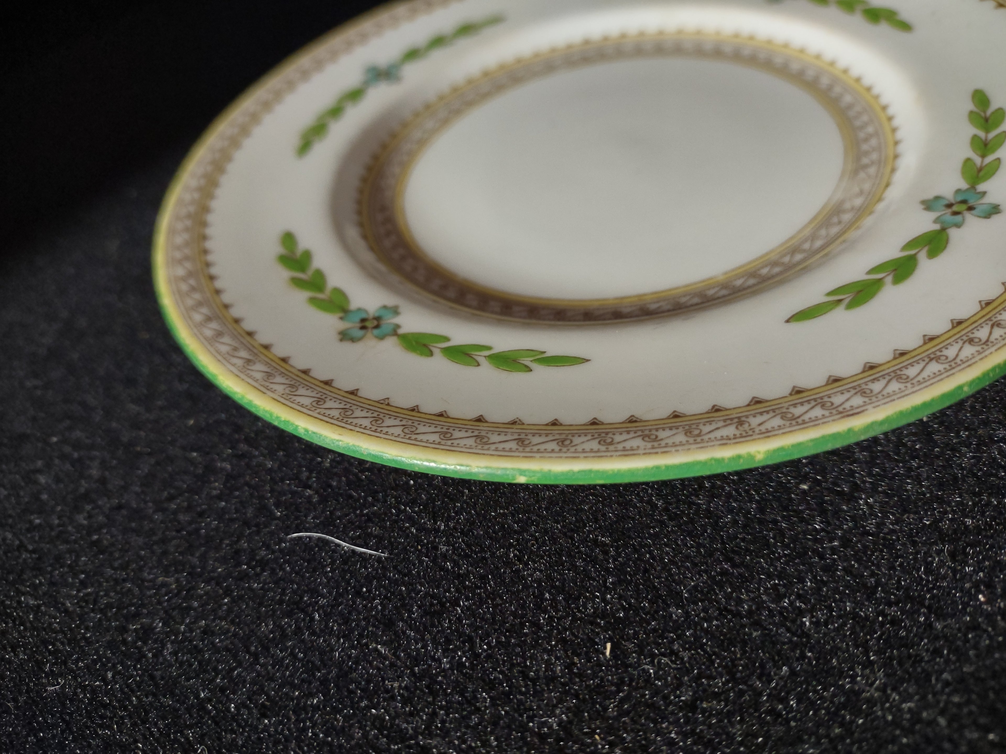 Vintage Minton Kent Bread Butter Plate Bone China Green Turquoise x 3(Lot 5459)