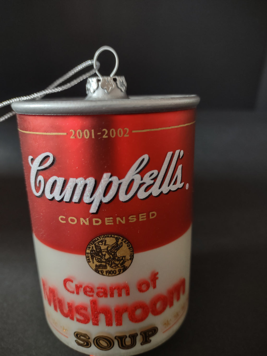 Vintage Christmas 2001 Campbells Cream of Mushroom Soup Can Ornament (Lot 4707)