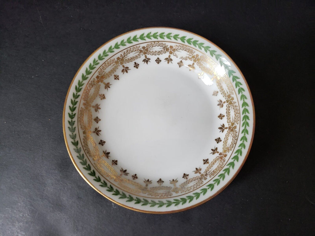 JP Limoges France Gold Trim Green Laurel Small Bowl 5" (585-1)