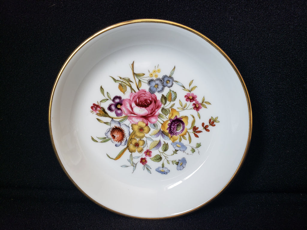 Vintage Royal Worcester Flower Roses Design Coaster Small Dish 4" (lot 2065)