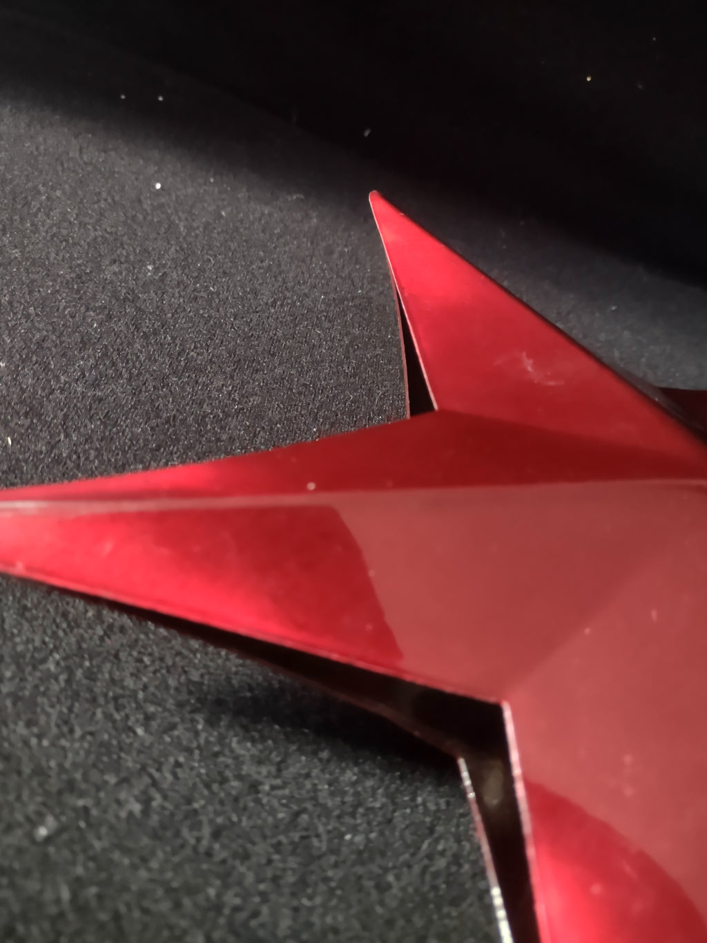 Vintage Christmas Shiny Red Metal Star Ornament 10" (Lot 4667)